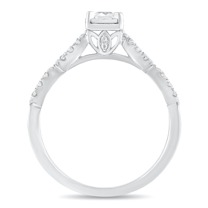 Princess Cut Diamond 1/2ctw. Twist Engagement Ring in 14k White Gold image number null